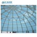 Steel laminated glass dome building